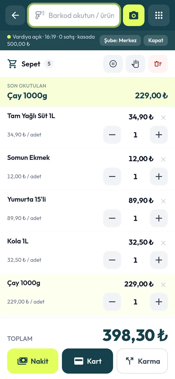 Epix Market mobil satış ekranı